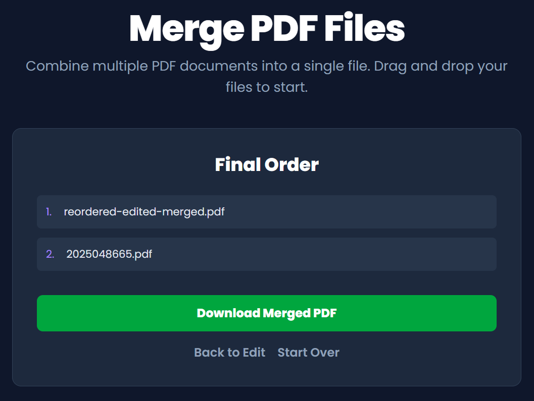 3. Merge & Download