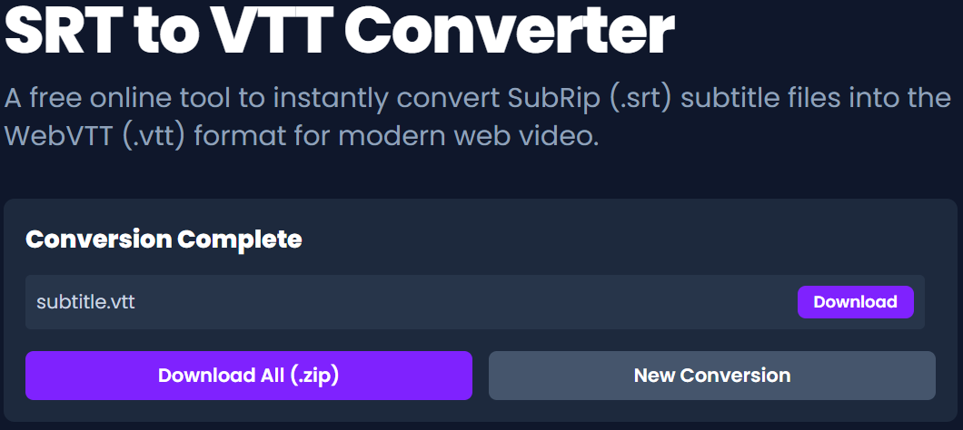 ٣. قم بتنزيل VTT