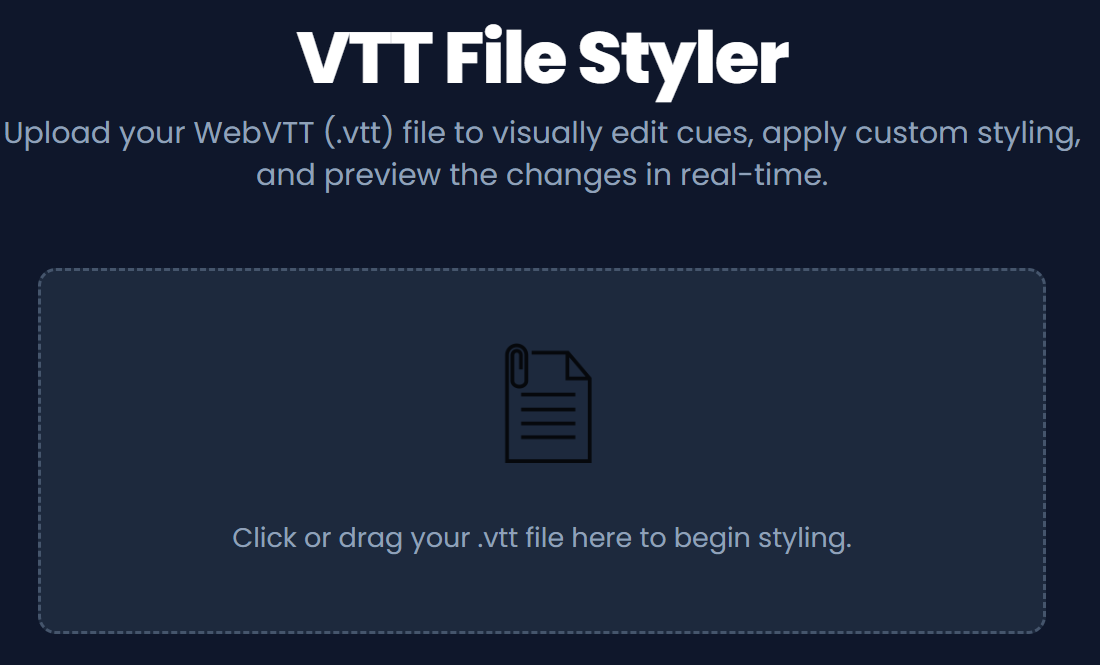1. Sube tu Archivo VTT